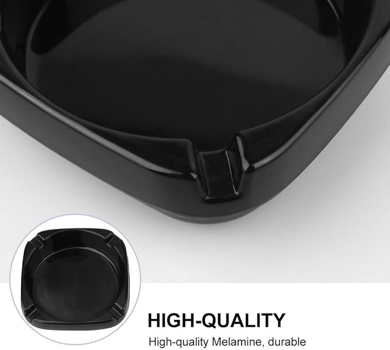 منفضة سجائر سيراميك مربعة سوداء للاستخدام المنزلي والمطعم والتدخين - Image 3